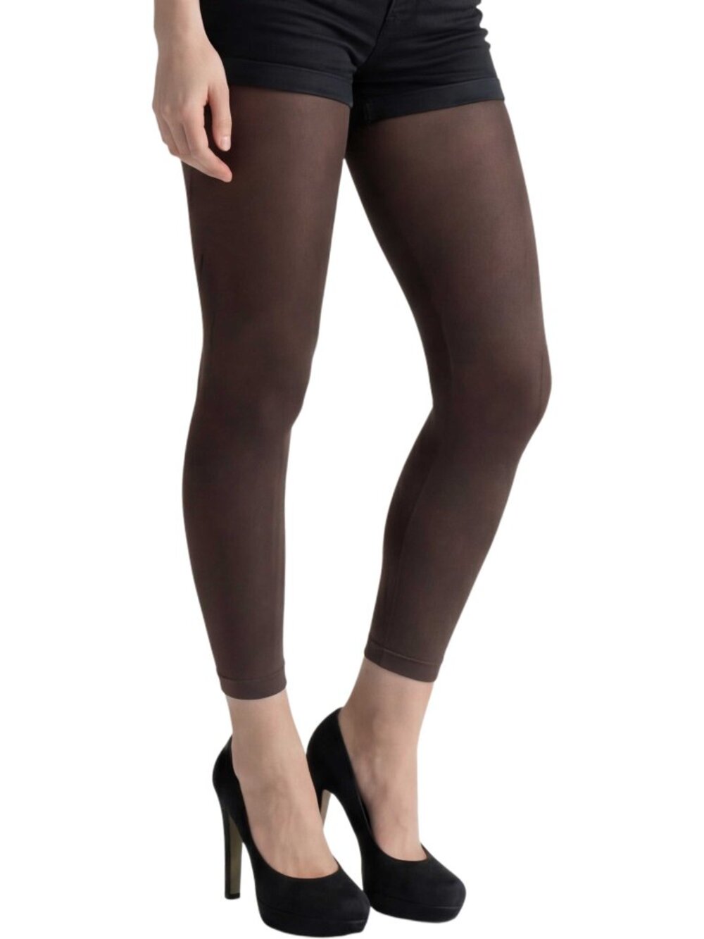 Brown Footless Tights opaque for women